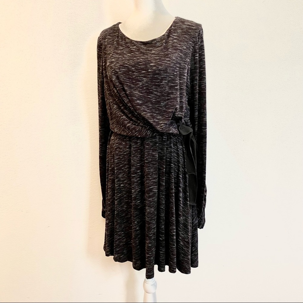 Anthropologie x Saturday Sunday Faux Wrap dress - Size L - Black grey